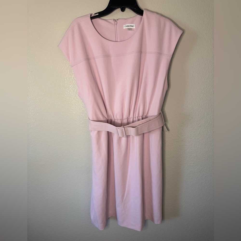 Calvin Klein Belted A-Line Dress